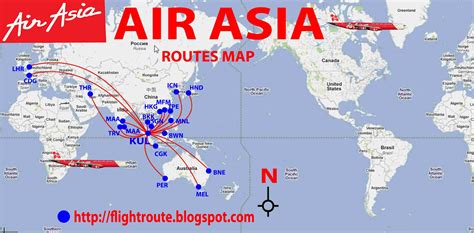 air asia destinations map.